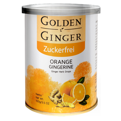 Golden-Ingwer, Ingwerbonbons - Orange (Zuckerfrei), Ingwer